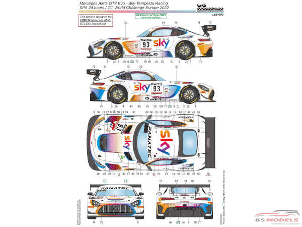 1:24 | LB-24093 | Mercedes AMG GT3 Evo Sky Tempesta racing - GT World ...